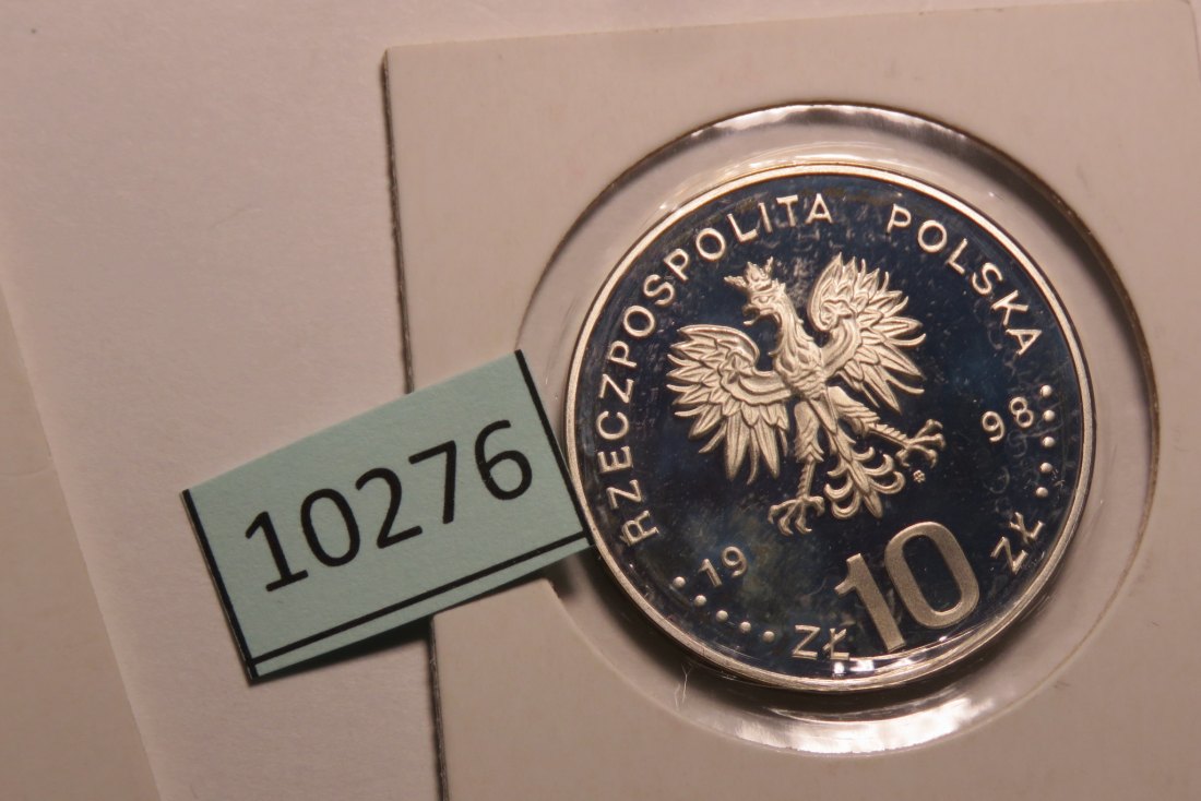  10276 Polen 1998 - 10 zt - Zygmunt III Wasa sitzend - 14,1 g SILBER 0.925   