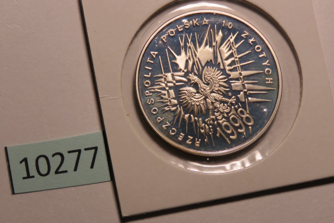  10277 Polen 1998 - 10 zt - Unabhängigkeit - 14,1 g SILBER 0.925   