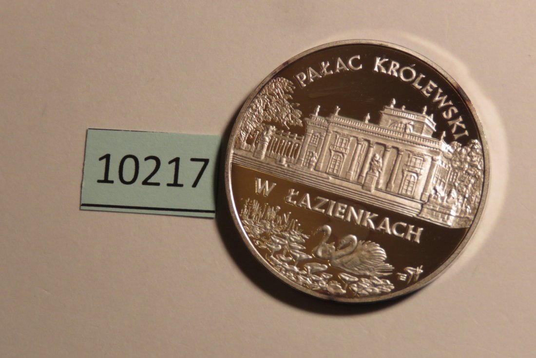  10217 Polen 1995 - 20 zt - Königspalast und Schwäne - 28,2 g SILBER 0.925   