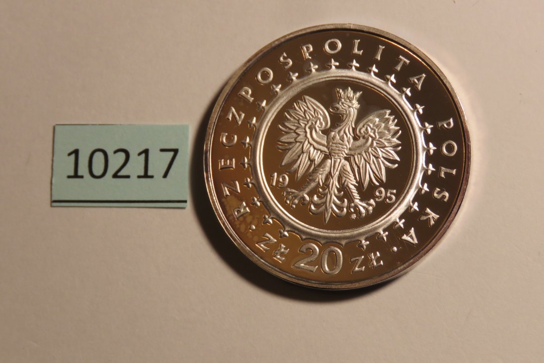  10217 Polen 1995 - 20 zt - Königspalast und Schwäne - 28,2 g SILBER 0.925   