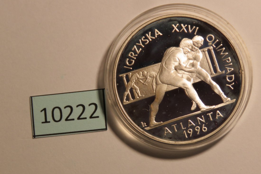  10222 Polen 1995 - 20 zt - Olympia Ringen - 28,2 g SILBER 0.925   
