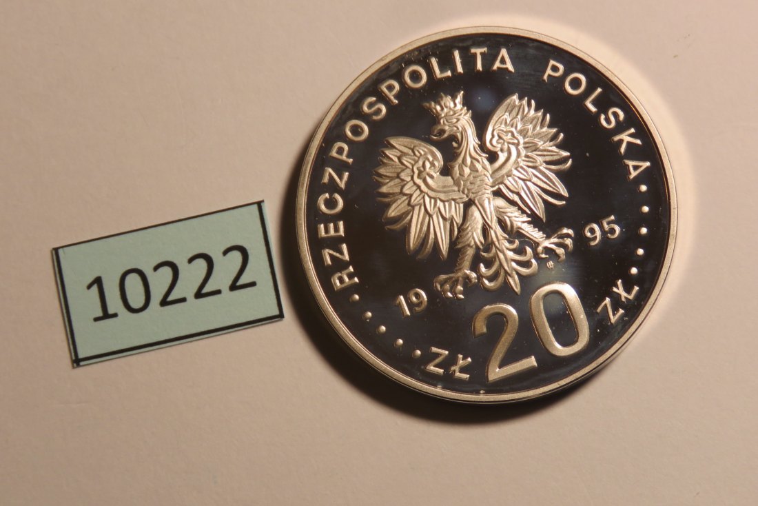  10222 Polen 1995 - 20 zt - Olympia Ringen - 28,2 g SILBER 0.925   