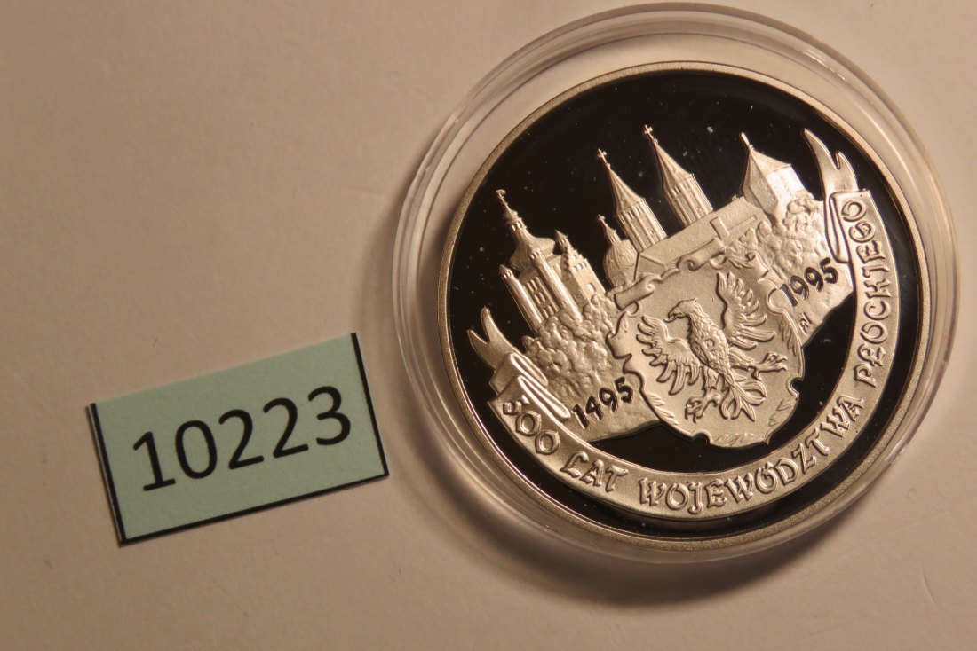  10223 Polen 1995 - 20 zt - 500 Jahre Provinz Plock - 28,2 g SILBER 0.925   