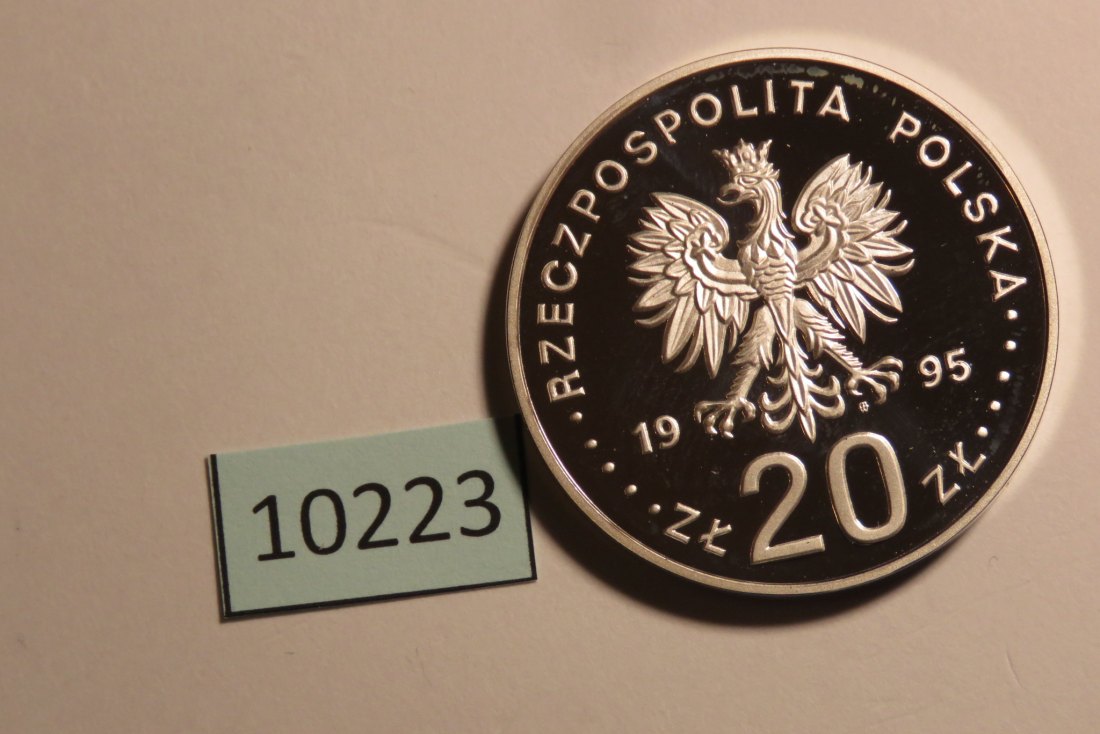  10223 Polen 1995 - 20 zt - 500 Jahre Provinz Plock - 28,2 g SILBER 0.925   
