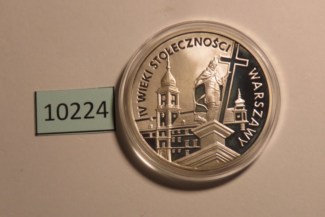  10224 Polen 1996 - 20 zt - 400 Jahre Hauptstadt Warschau - 28,2 g SILBER 0.925   