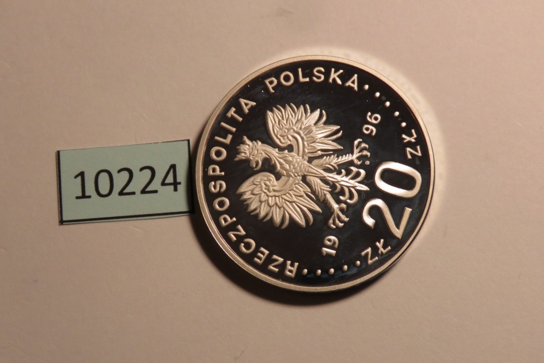  10224 Polen 1996 - 20 zt - 400 Jahre Hauptstadt Warschau - 28,2 g SILBER 0.925   