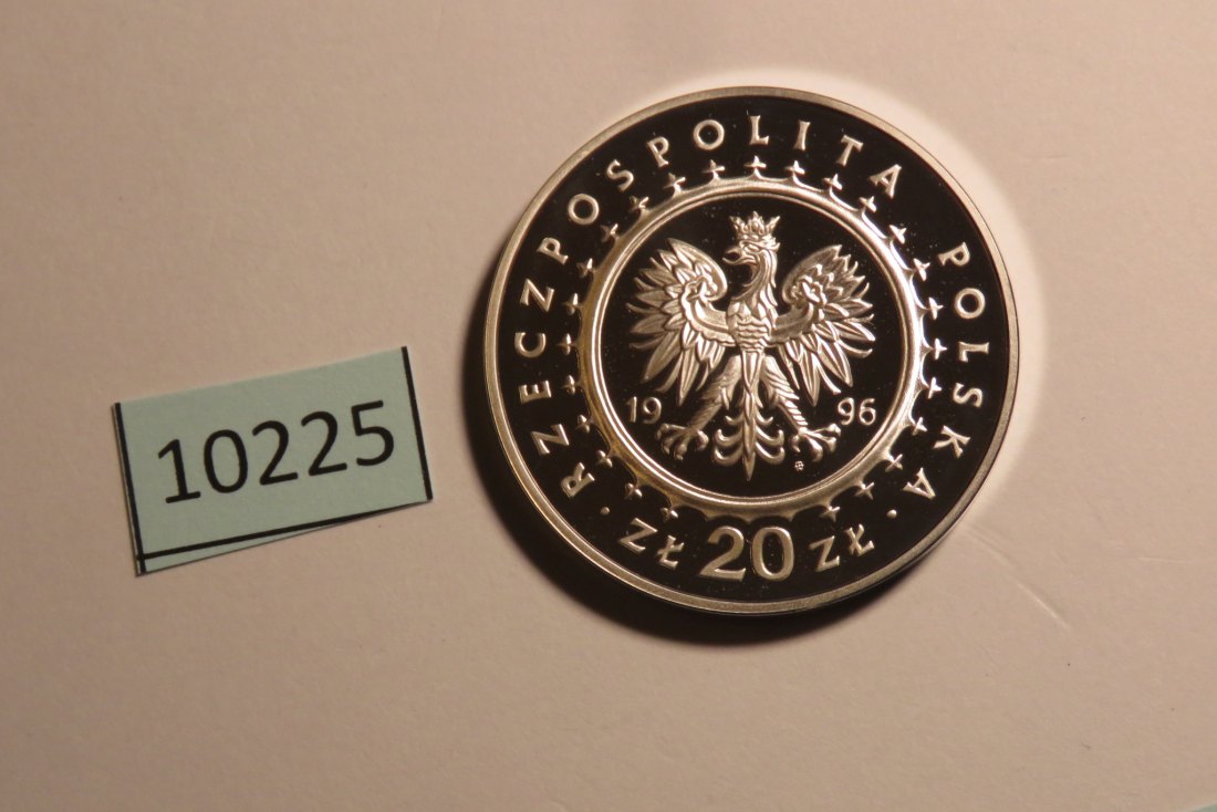  10225 Polen 1996 - 20 zt - 400 Jahre Hauptstadt Warschau - 28,2 g SILBER 0.925   