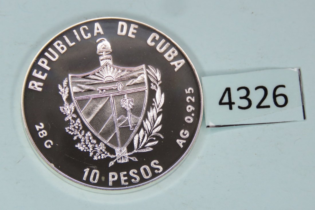  4326 Kuba 1990 - 10 Pesos - Olympia Barcelona - Turnen - 28 g SILBER 0.925   