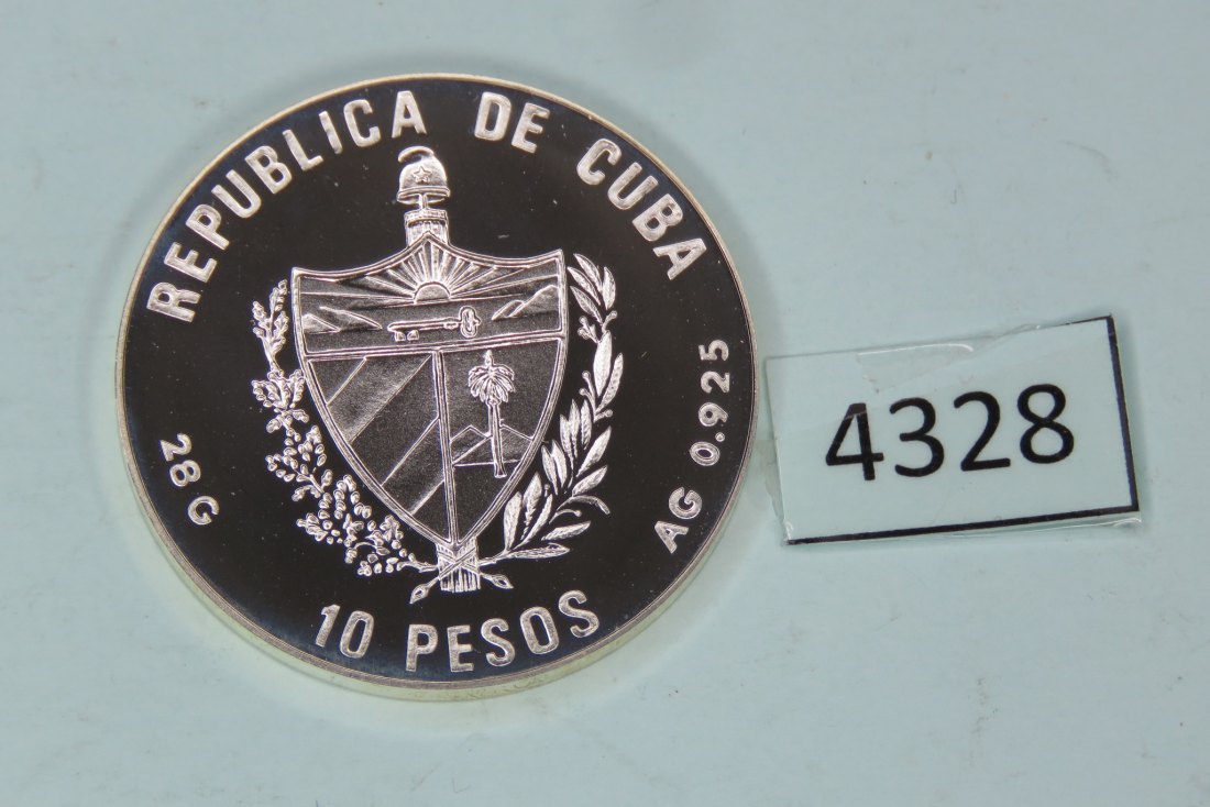  4328 Kuba 1990 - 10 Pesos - Olympia Barcelona - Volleyball - 28 g SILBER 0.925   