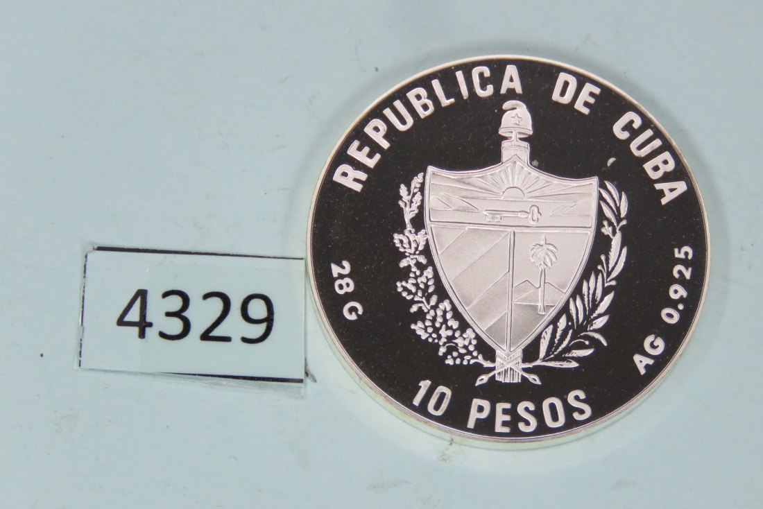  4329 Kuba 1990 - 10 Pesos - Olympia Barcelona - Basketball - 28 g SILBER 0.925   