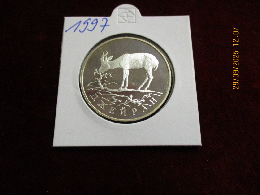  Russland 1 Rubel 1997 Kropfgazelle 900er Silber 15,55 Gramm   