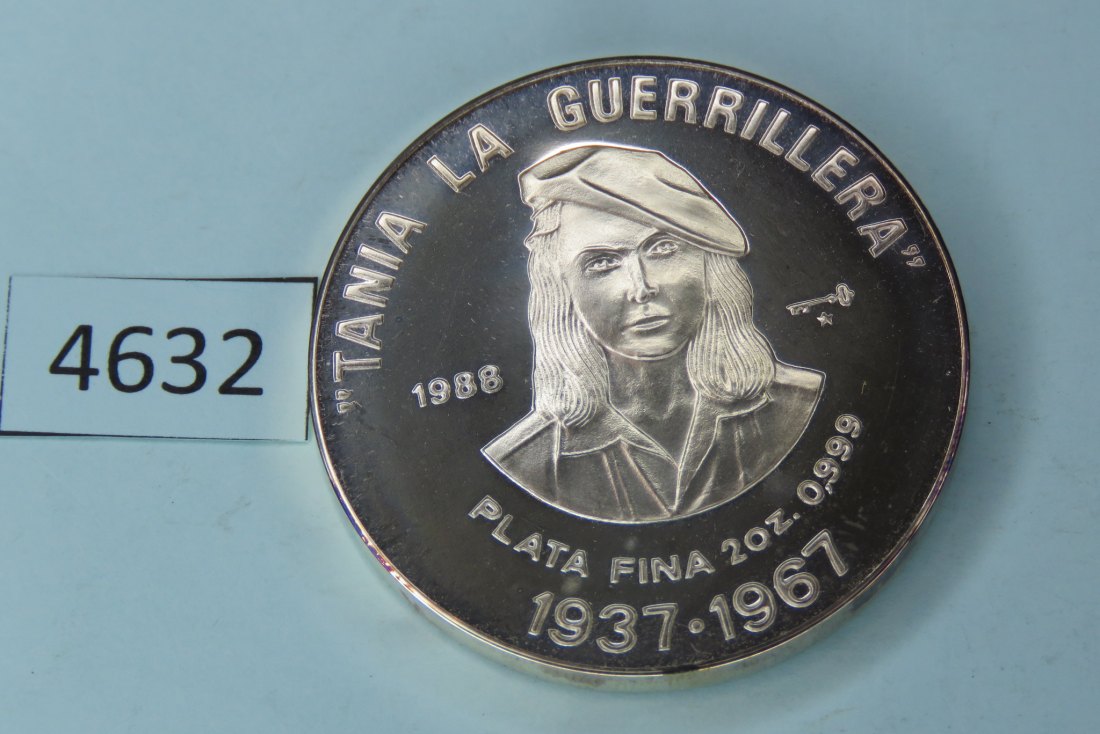  4632 Kuba 1988 - 20 Pesos - Tania la Guerrillera - 62,2 g Silber 0.999   