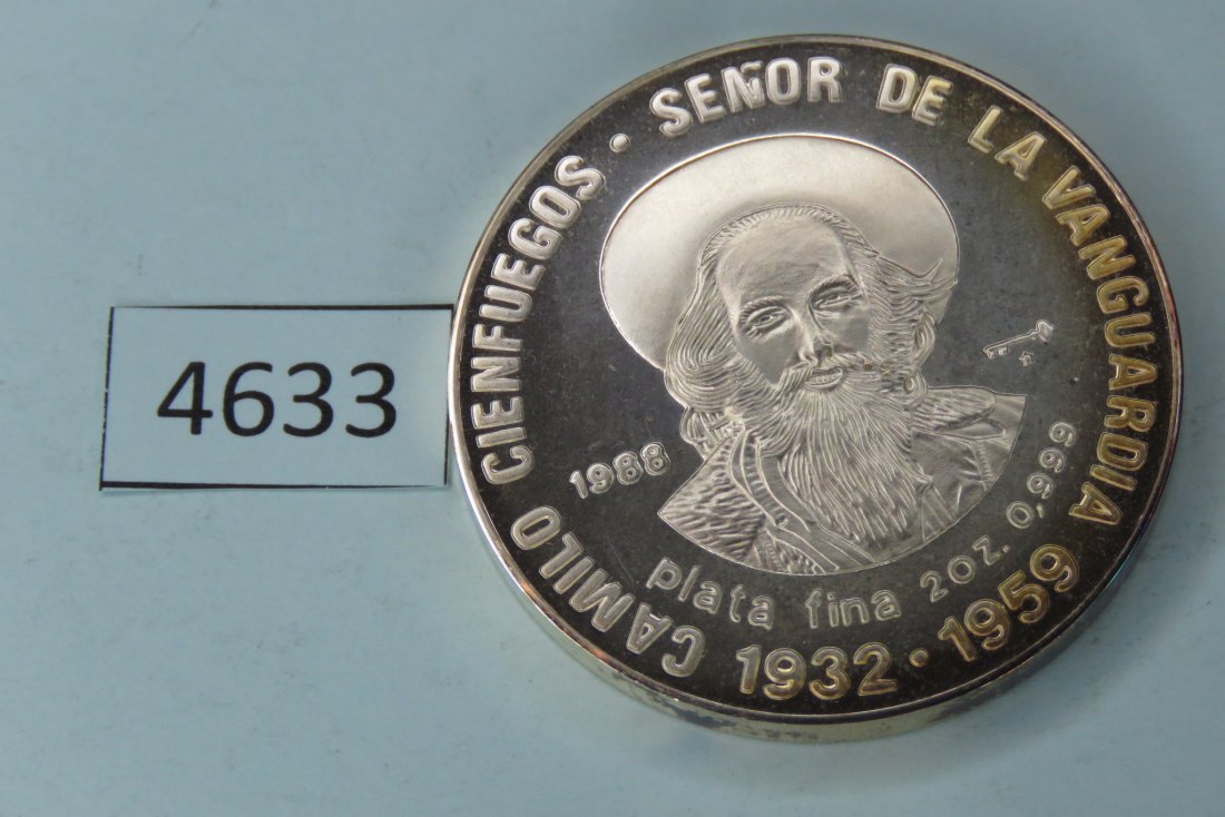  4633 Kuba 1988 - 20 Pesos - Camillo Cienfuego - 62,2 g Silber 0.999   