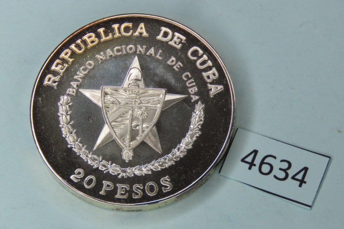 4634 Kuba 1988 - 20 Pesos - 35 Jahre Moncada - 62,2 g Silber 0.999   