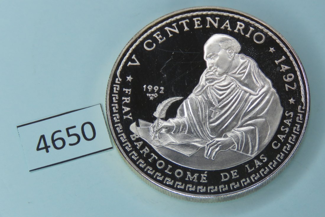  4650 Kuba 1992 - 30 Pesos - Bartolome de las Casas - 93,3 g Silber 0.999   