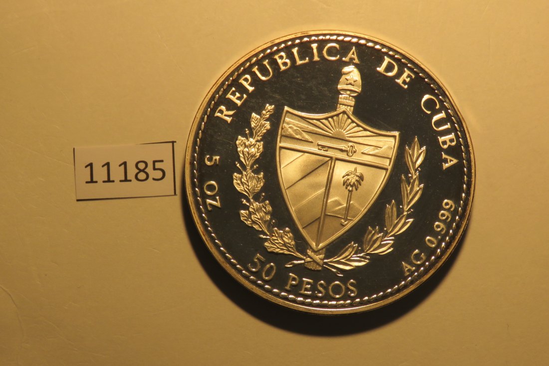  11185 Kuba 1994 - 50 Pesos - Delfine - 155,5 g Silber 0.999 COLOR   