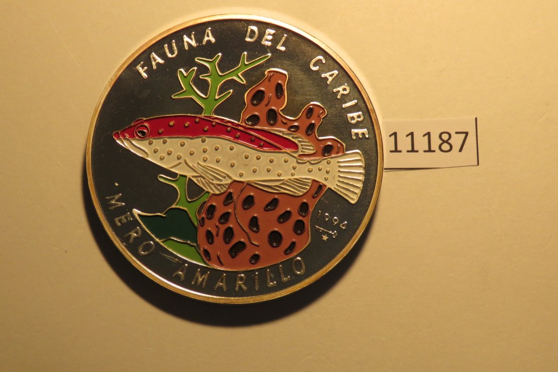  11187 Kuba 1994 - 50 Pesos - Mero Amarillo - 155,5 g Silber 0.999 COLOR   