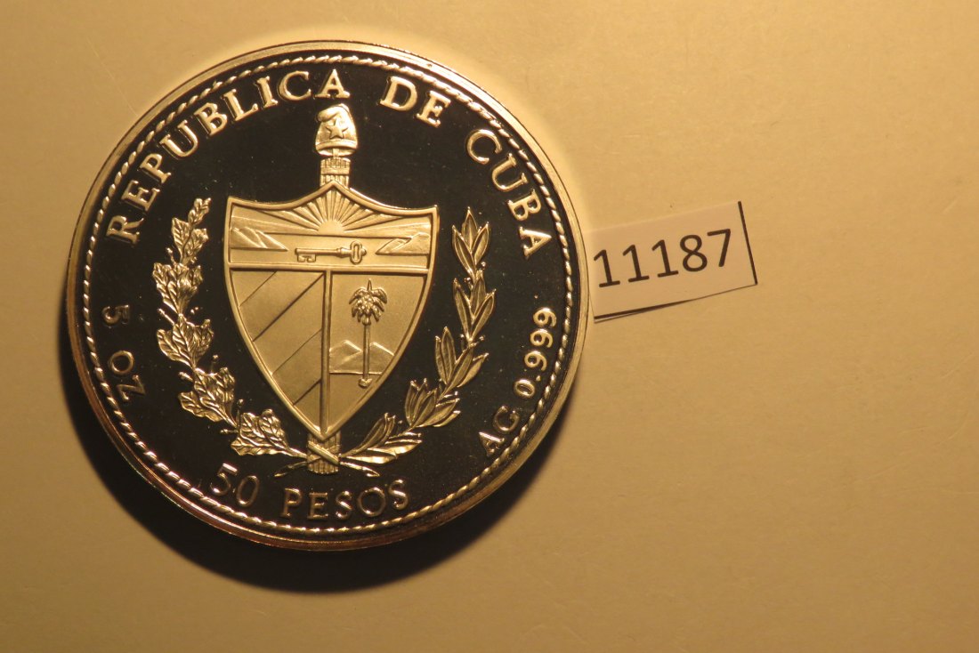  11187 Kuba 1994 - 50 Pesos - Mero Amarillo - 155,5 g Silber 0.999 COLOR   
