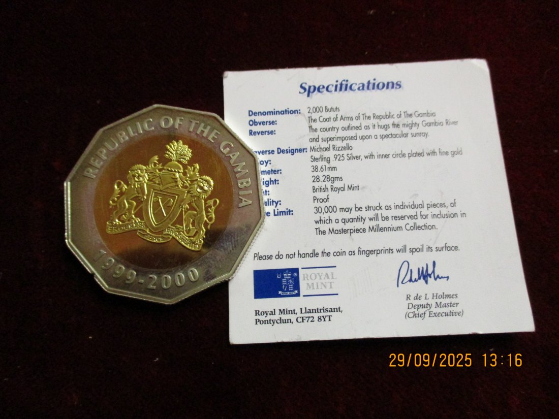  2000 Bututs Guyana Millennium 925er Silber 28,28 Gramm   