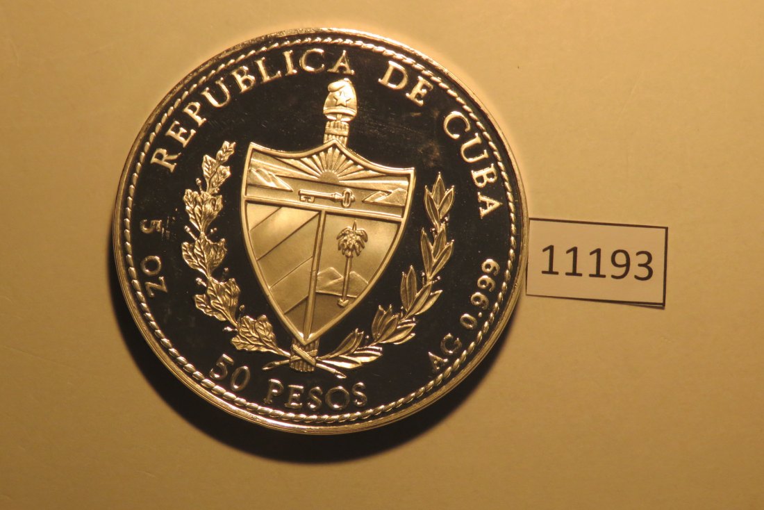  11193 Kuba 2000 - 50 Pesos -  Schiff Juan Sebastian El Cano  - 155,5 g Silber 0.999   