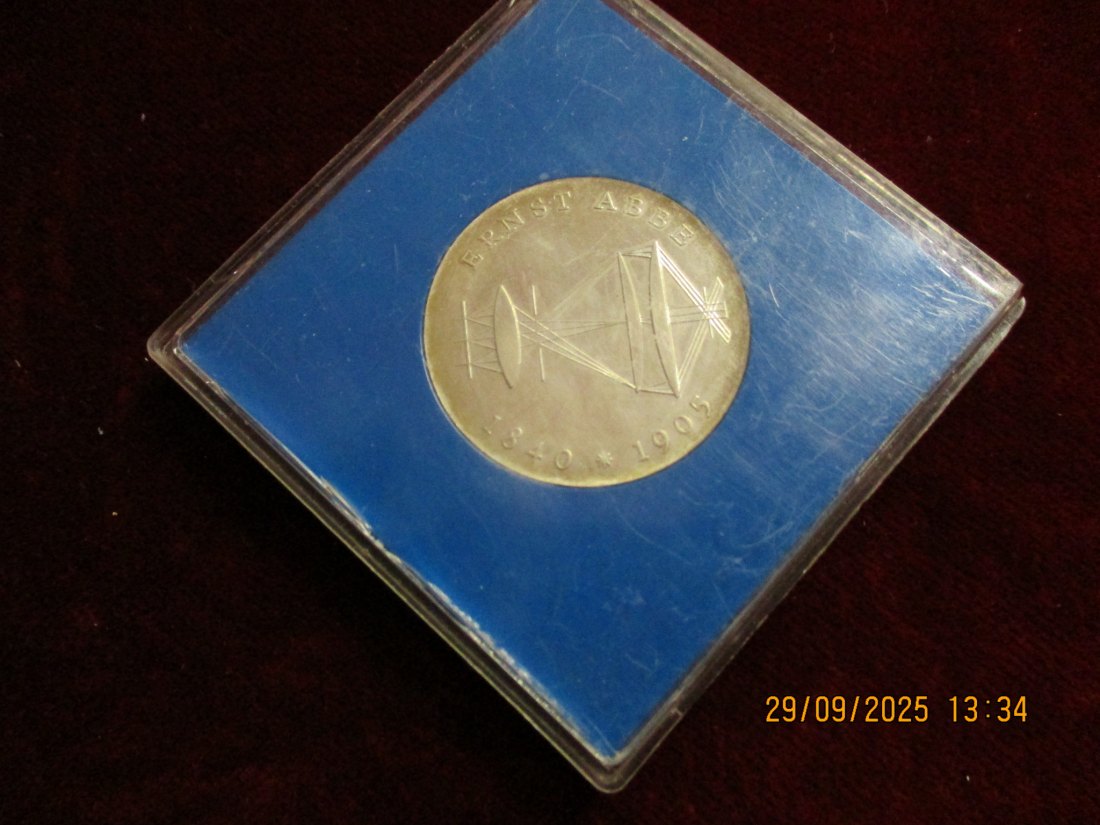  20 Mark DDR Ernst Abbe 1980 Silbermünze 500er Silber 20,9g   