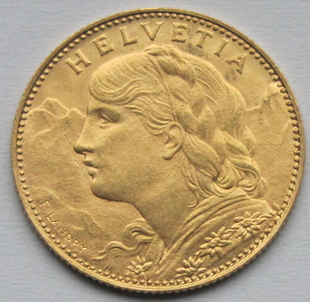 Schweiz: 10 Franken 1922   