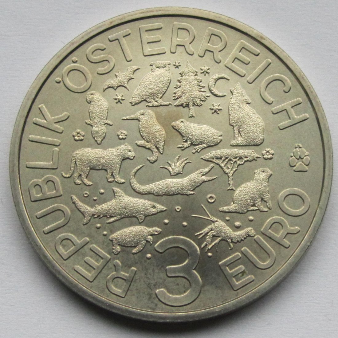  Österreich: 3 Euro Wolf 2017   