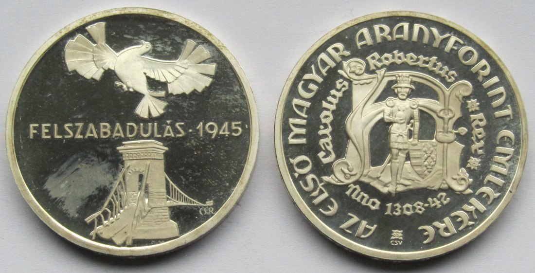  Ungarn: 2 x 200 Forint (1975 + 1978), zusammen 35,8 g Feinsilber   