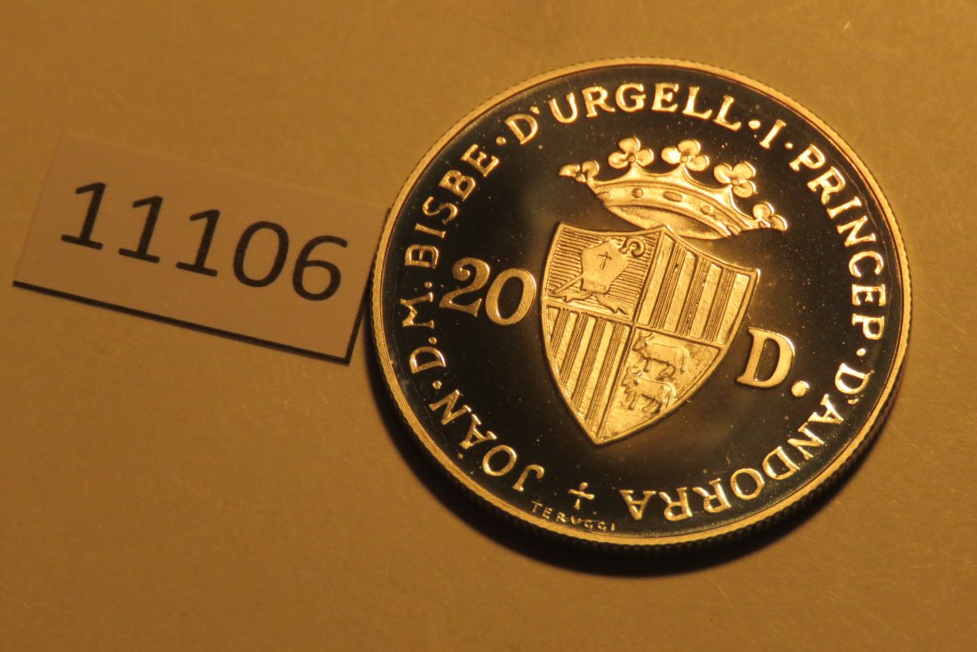  11106  Andorra 1984 - 20 Diners - Bären - 16,0 g SILBER 0.835   