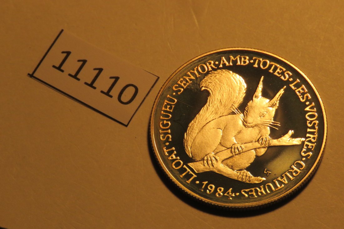  11110  Andorra 1984 - 20 Diners - Eichhörnchen - 16,0 g SILBER 0.835   