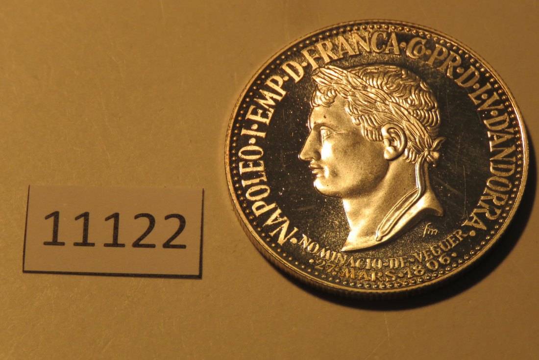  11122  Andorra 1964 - 50 Diners - Napoleon - 28,0 g SILBER 0.900   