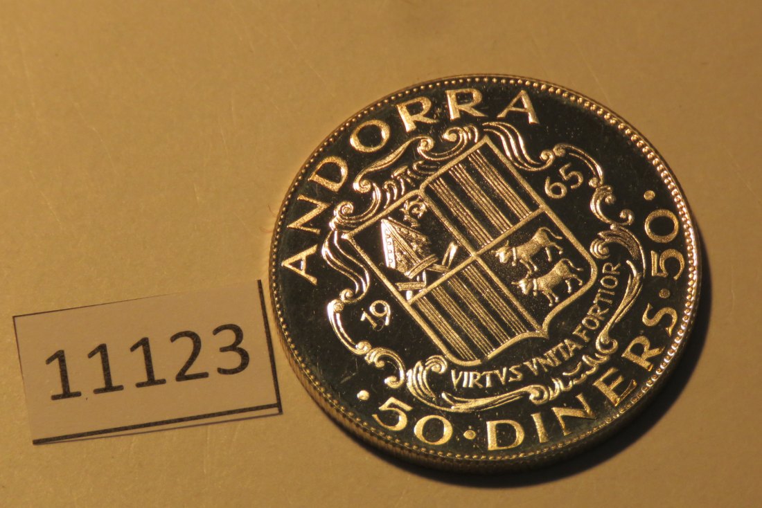  11123  Andorra 1965 - 50 Diners - Parlament - 28,0 g SILBER 0.900   