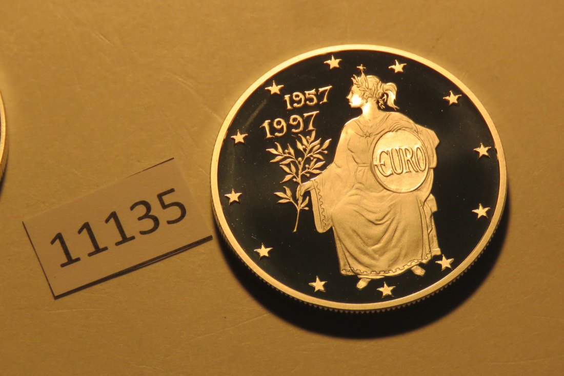  11135  Andorra 1997 - 10 Diners - Europa sitzend mit Schild - 31,47 g SILBER 0.925   