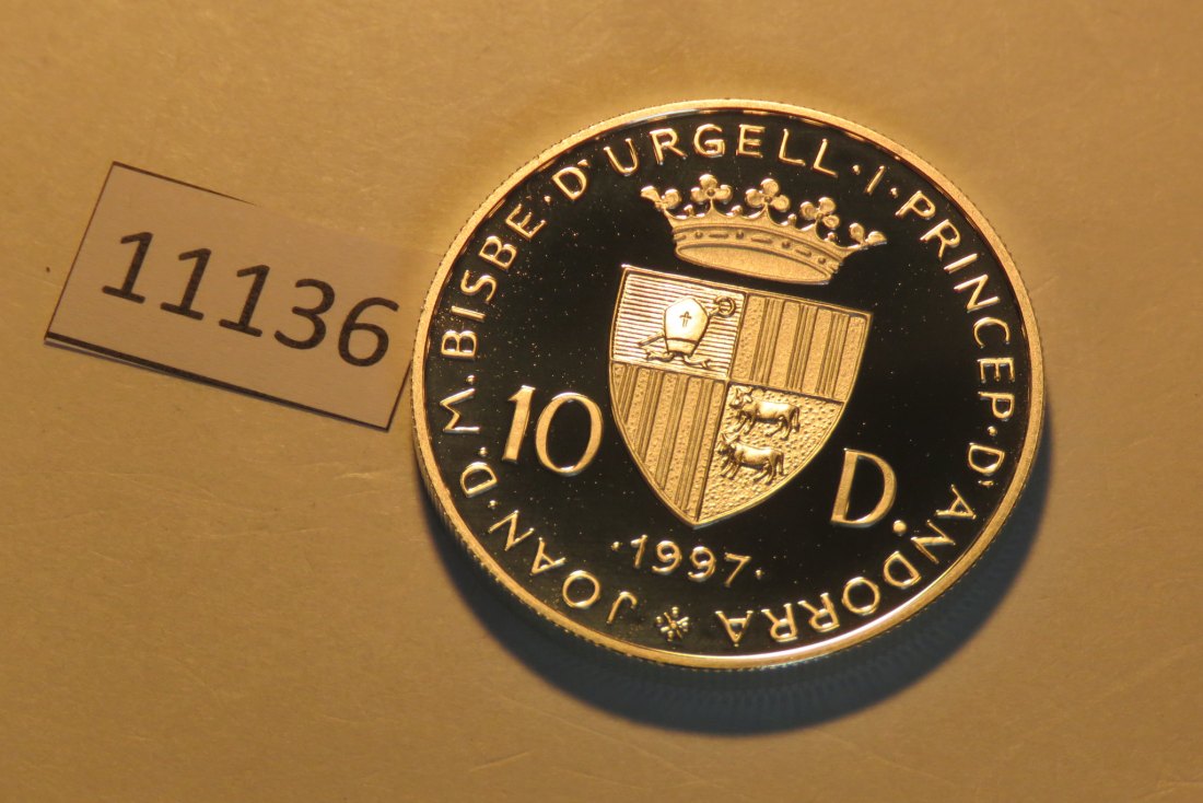  11136  Andorra 1997 - 10 Diners - Fußball WM  - Eiffelturm - 31,47 g SILBER 0.925   