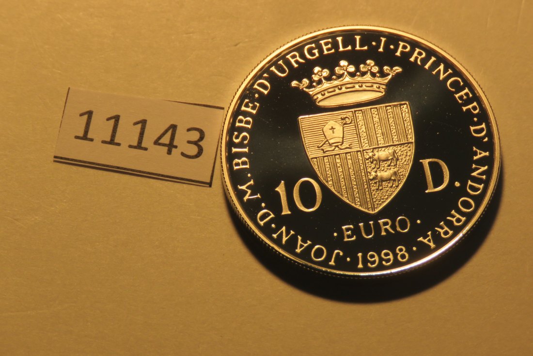  11143  Andorra 1998 - 10 Diners - Europa sitzend - 31,47 g SILBER 0.925   