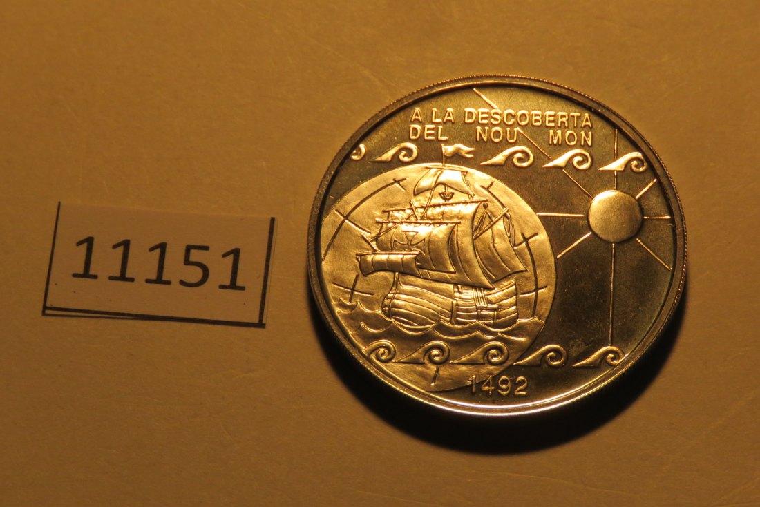  11151  Andorra 1992 - 10 Diners - Entdeckung Amerika - 31,1 g SILBER 0.925   