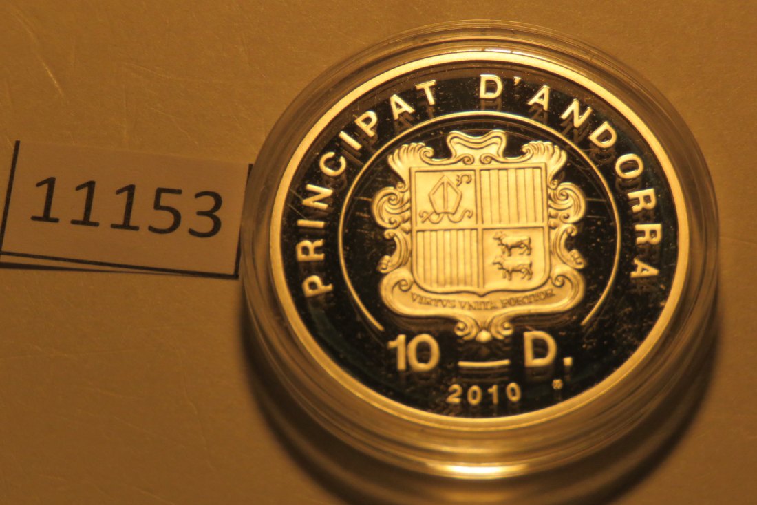  11153  Andorra 2010 - 10 Diners - Sant Jordi - 28,28 g SILBER 0.925  mit Zertifikat   