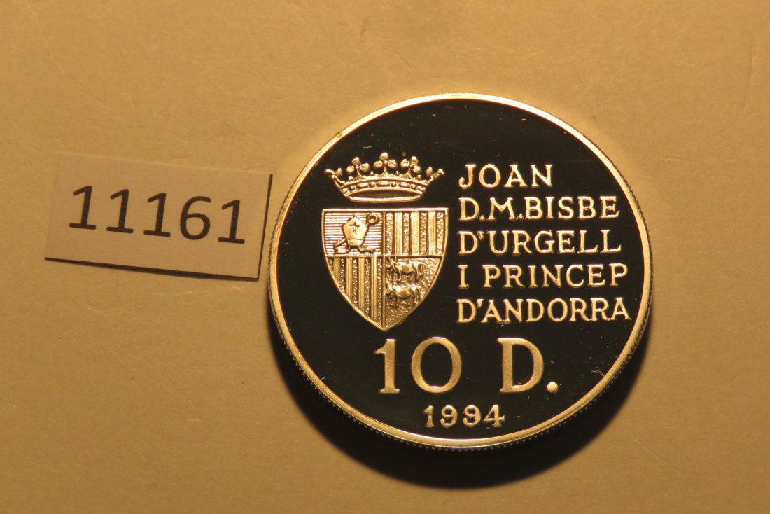  11161  Andorra 1994 - 10 Diners - Segelschiff - 31,47 g SILBER 0.925   