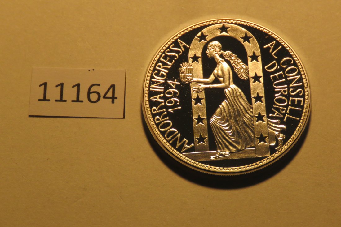  11164  Andorra 1995 - 10 Diners - Frau mit Torbogen - 31,6 g SILBER 0.925   
