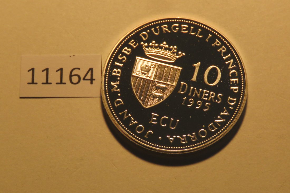  11164  Andorra 1995 - 10 Diners - Frau mit Torbogen - 31,6 g SILBER 0.925   