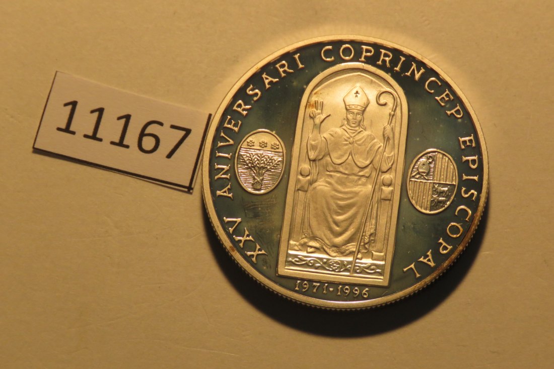  11167 Andorra 1996 - 10 Diners - Coprincep Episcopal - 31,47 g SILBER 0.925   