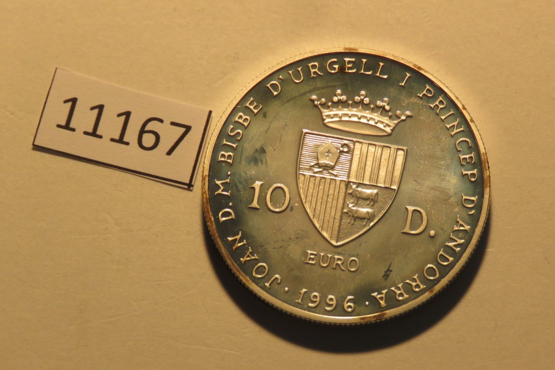  11167 Andorra 1996 - 10 Diners - Coprincep Episcopal - 31,47 g SILBER 0.925   