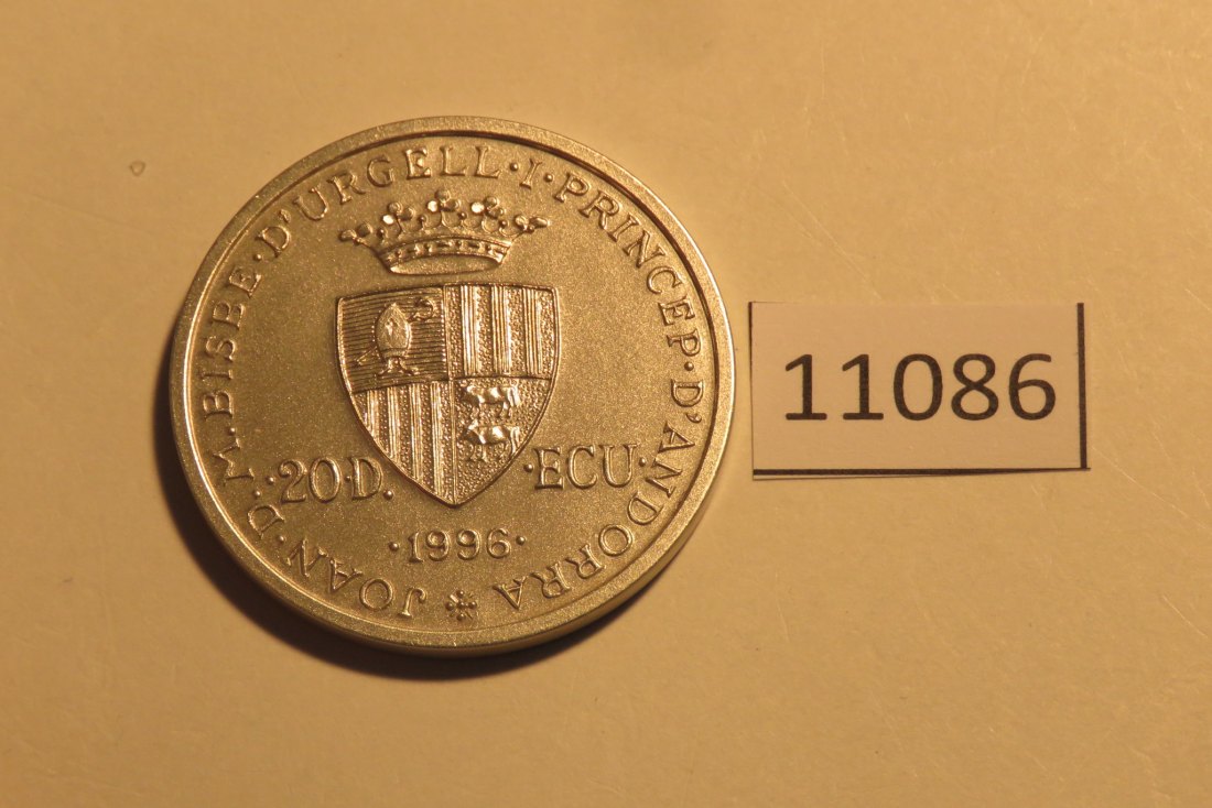  11086 Andorra 1996 - 20 Diners - 25,0 g SILBER 0.925 mit 1,6 g GOLD 0.917   