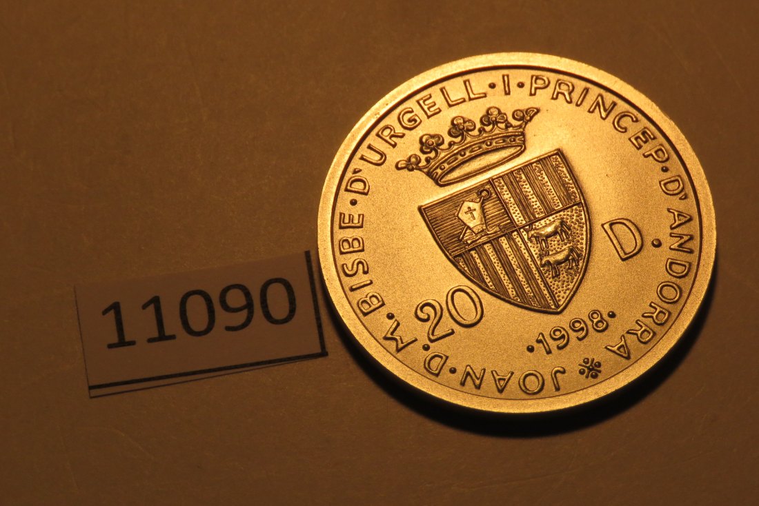  11090 Andorra 1998 - 20 Diners - 26,5 g SILBER 0.925 mit 1,5 g GOLD 0.917   