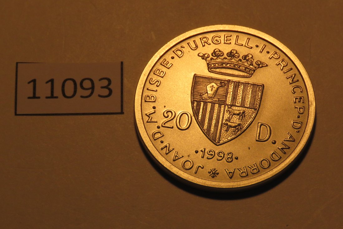  11093 Andorra 1998 - 20 Diners - 26,5 g SILBER 0.925 mit 1,5 g GOLD 0.917   
