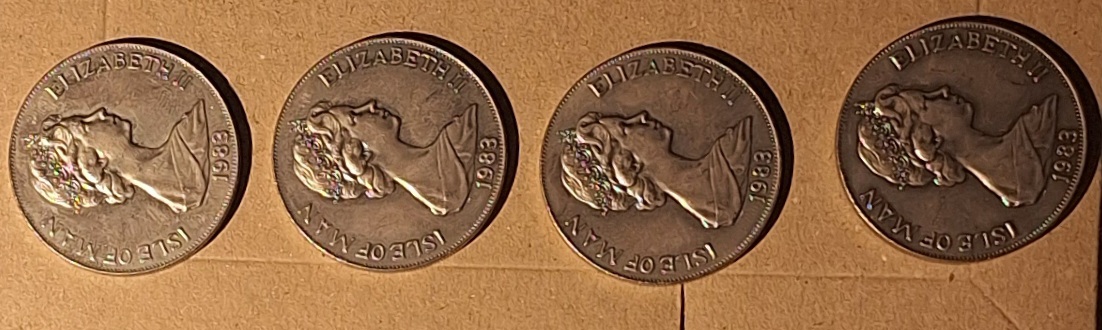  Isle of Man, 4x1Crown, 1983 Elizabeth II, Serie 200 Jahre Luftfahrt Gewicht 113g   