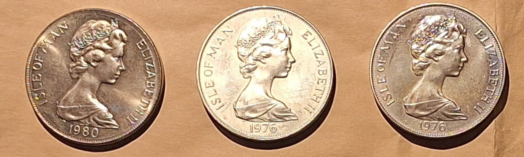  Isle of Man, 3x1Crown, 1980 Elizabeth II, Sommer-Olypiade Moskau Sowjetunion Gewicht 85g   
