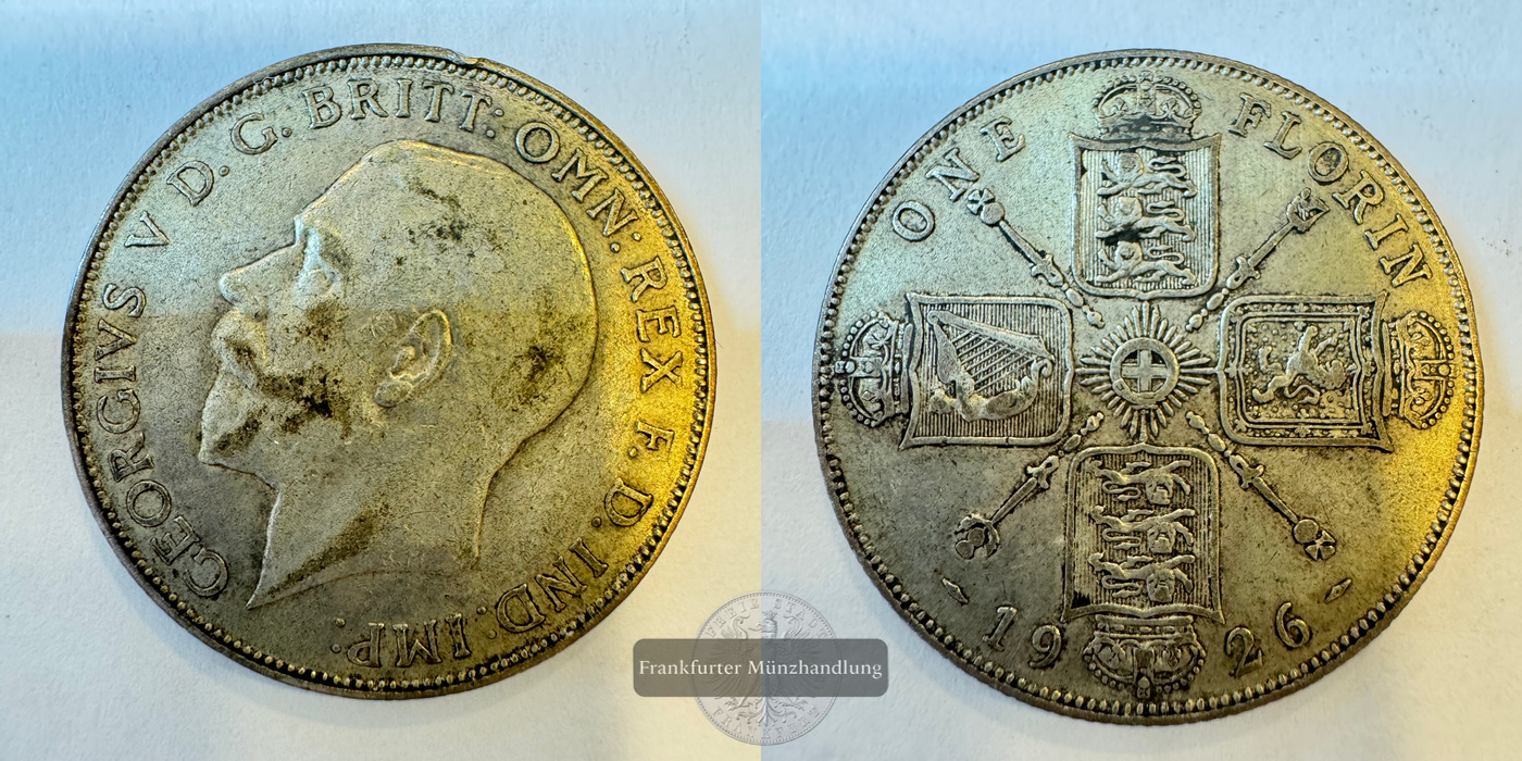  Vereinigtes Königreich 1 Florin George V 1926 (1920-26) FM-Frankfurt KM#817a Feinsilber: 5,65g   