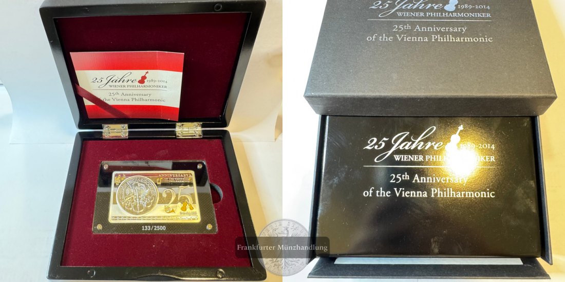  Österreich 25 Jahre Wiener Philharmoniker 2014 insg. 3oz FM-Frankfurt Feinsilber: 3oz   
