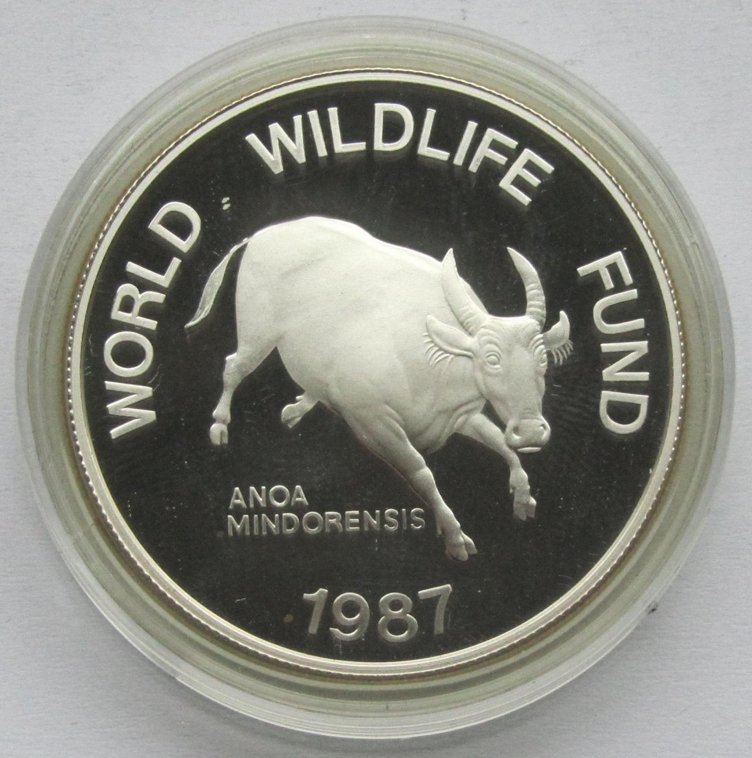  Philippinen: 200 Pesos Tamarau 1987, 23,1 g Feinsilber   